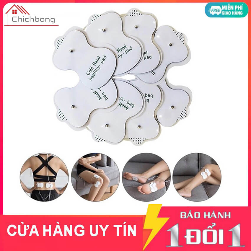 [Rẻ Vô Địch] Bộ 8 miếng dán máy massage xung điện trị liệu, Miếng dán thay thế máy massage xung điện trị liệu 8 miếng dán, máy massage xung điện 4 miếng dán, máy massage vai gáy 3D