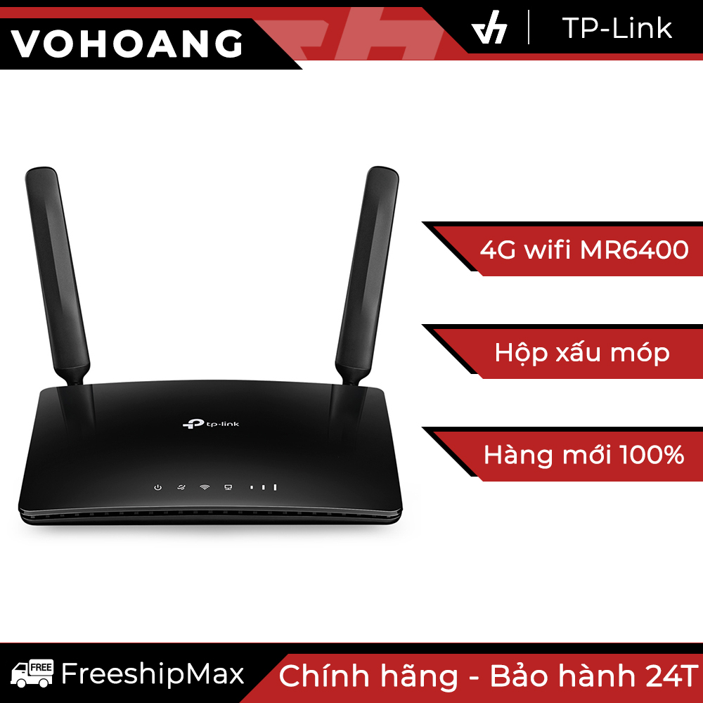 [Hộp xấu, giảm giá, mới 100%] Router Wifi 4G gắn sim trực tiếp TP-Link MR6400 300Mbps