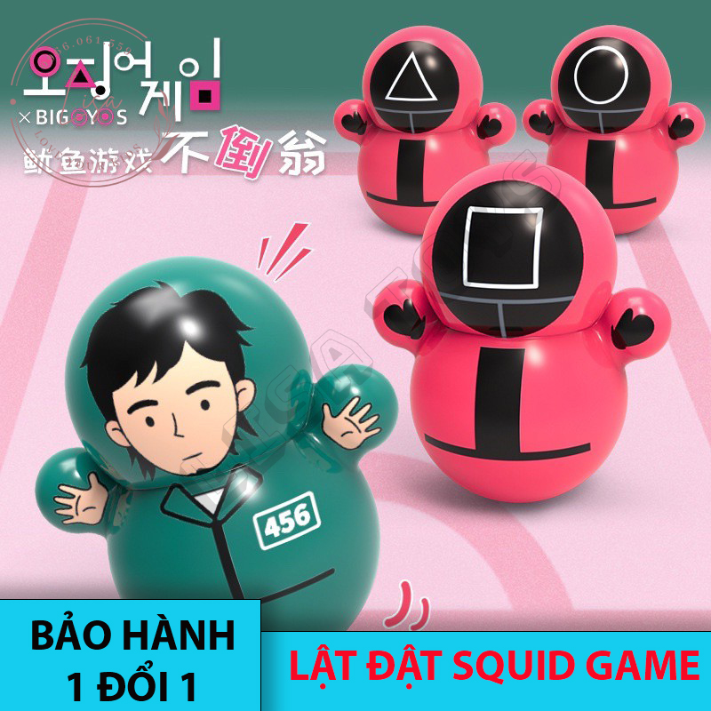 (COMBO 9 CON) Lật đật mini Squid Game HOT TREND LISA'S STORE - Trò chơi con mực đổ bộ - Lật đật bằng ABS an toàn cho trẻ