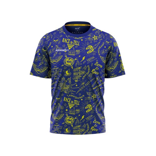 Áo chạy bộ born to race keepdri màu xanh bích