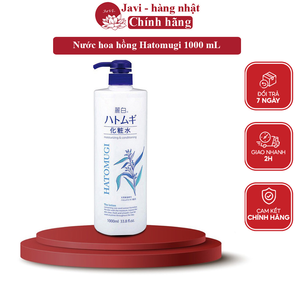 [ 1000ml] Toner/ Nước Hoa Hồng Hạt Ý Dĩ HATOMUGI Dưỡng trắng, Cấp Ẩm, Mờ Thâm