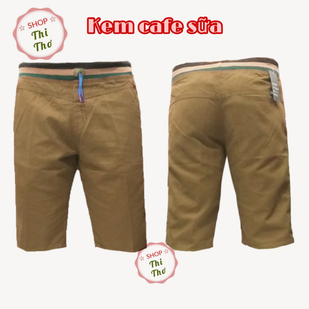 Quần sọt kaki nam lưng thun co giãn