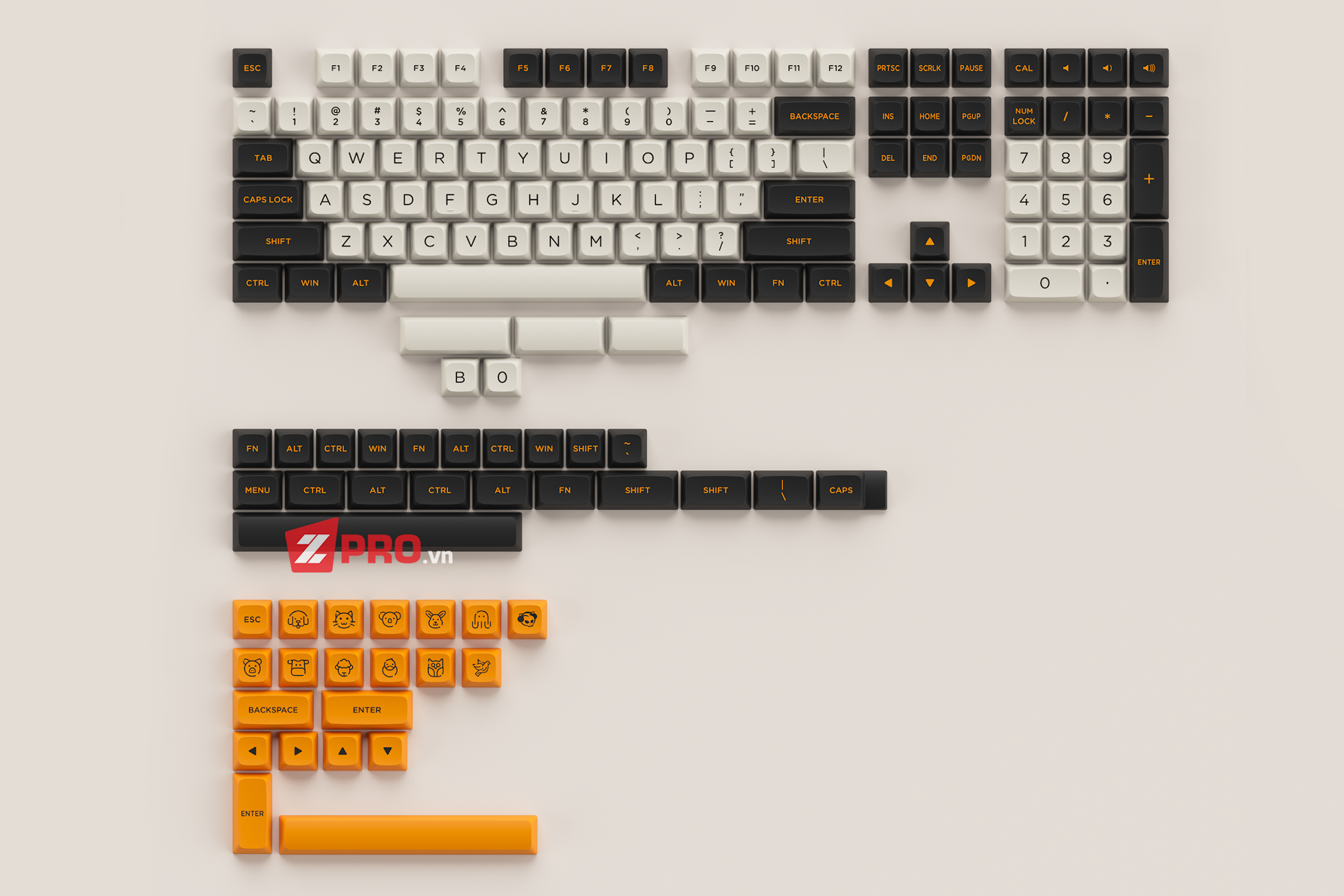 Bộ keycap akko carbon retro
