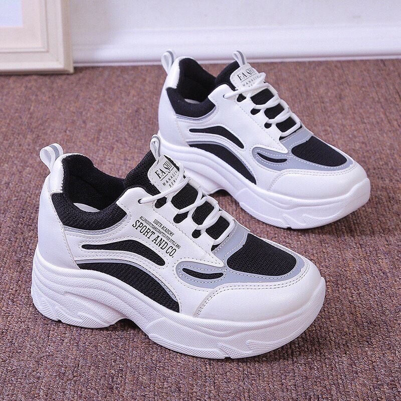 Giày thể thao sneaker nữ nâng đế 7cm( Giày phản quang) đi học, đi chơi, đi làm đều đẹp siêu nhẹ 2022