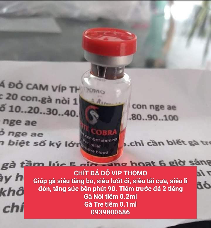 Đá đỏ vip, chai 1cc