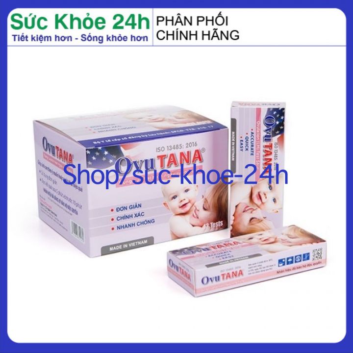 Que thử rụng trứng - Dụng cụ phát hiện ngày rụng trứng Ovutana - An toàn - Nhanh chóng - Đơn giản và Chuẩn xác - Hộp to 12 que