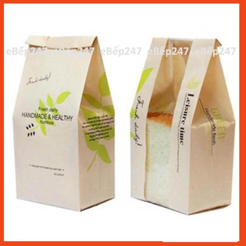Set 50 túi đựng bánh mì hoa cúc dọc lá xanh cao cấp bền đẹp - eBếp247