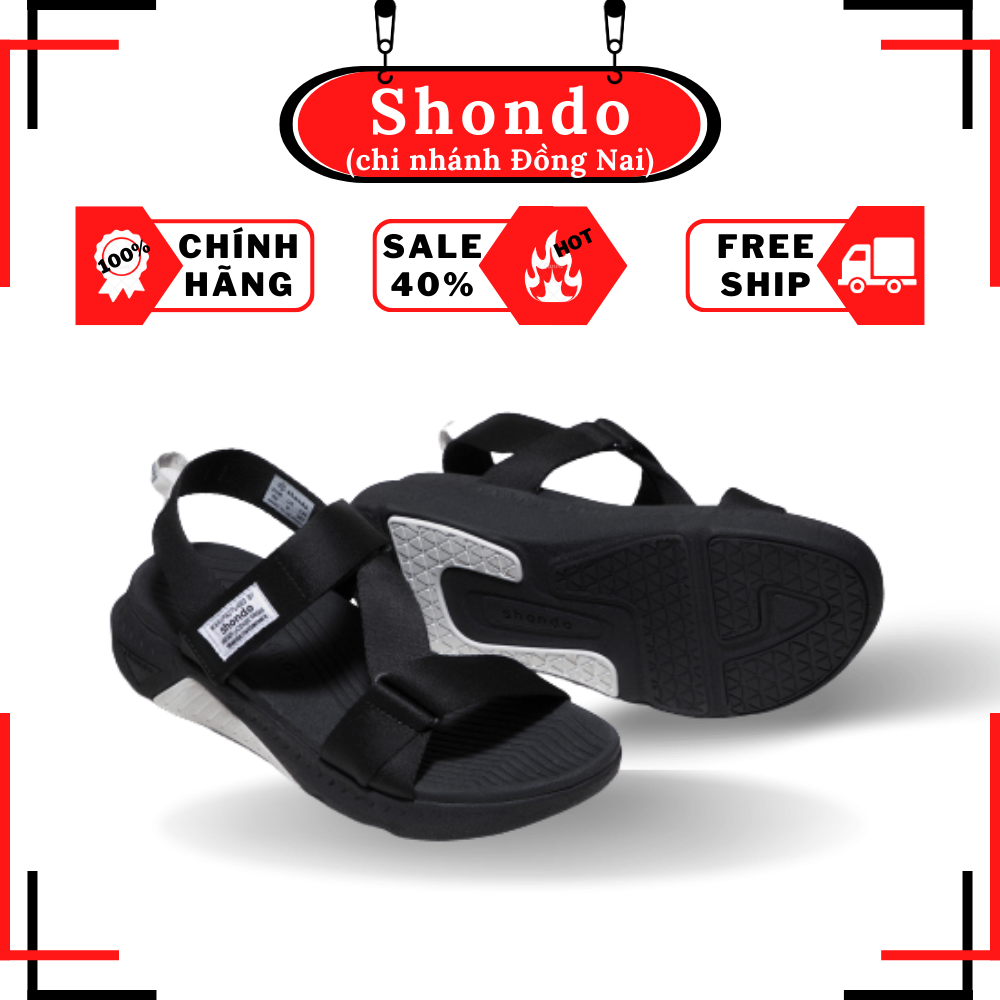 SALE Giày Shondo Sandals Nam Nữ F7 Racing F7R1010 - màu đen thịnh hành