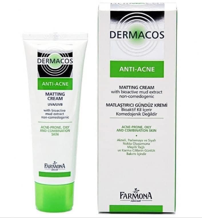 Kem dưỡng kiềm dầu dermacos anti-acne matting cream