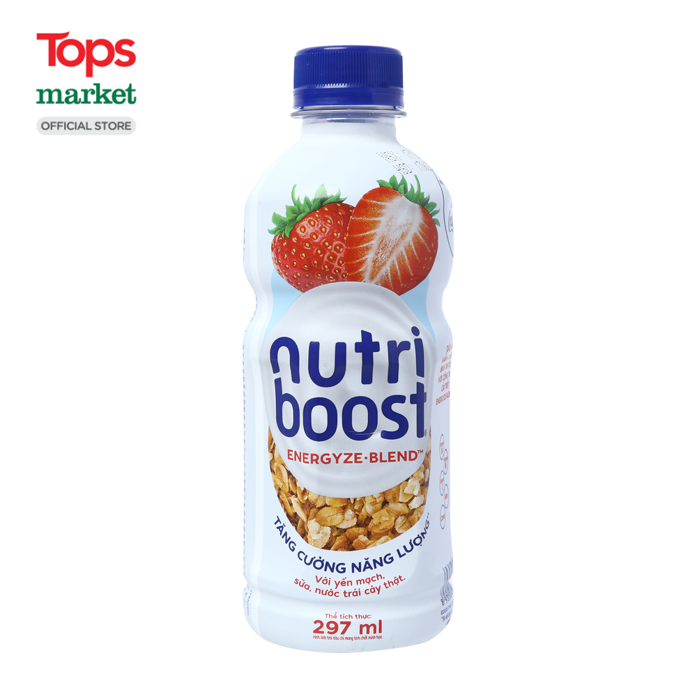 Sữa trái cây nutriboost hương dâu yến mạch 297ml - siêu thị tops market