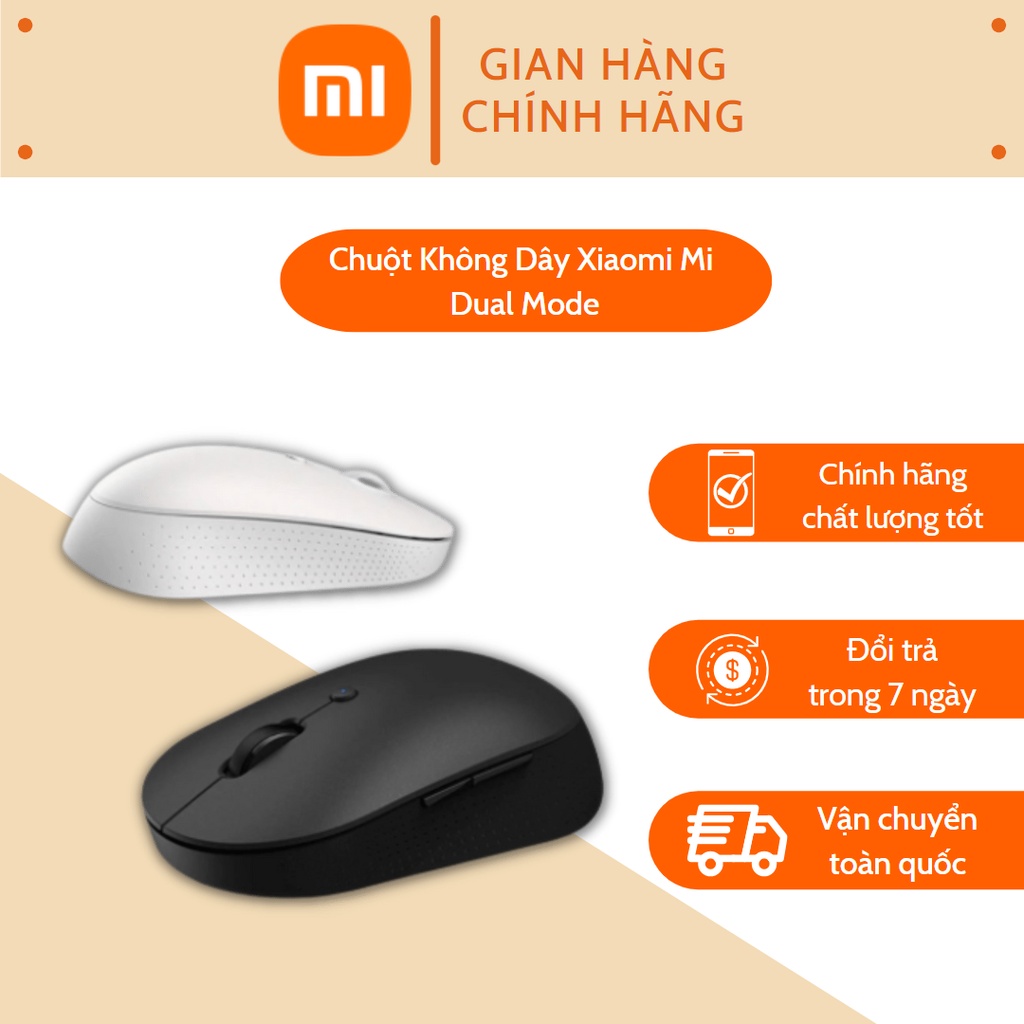 Chuột không dây Xiaomi màu Đen Mi Dual Mode Wireless Mouse Silent Edition - Chuột không dây Mi Dual - Chuột máy tính Xiaomi