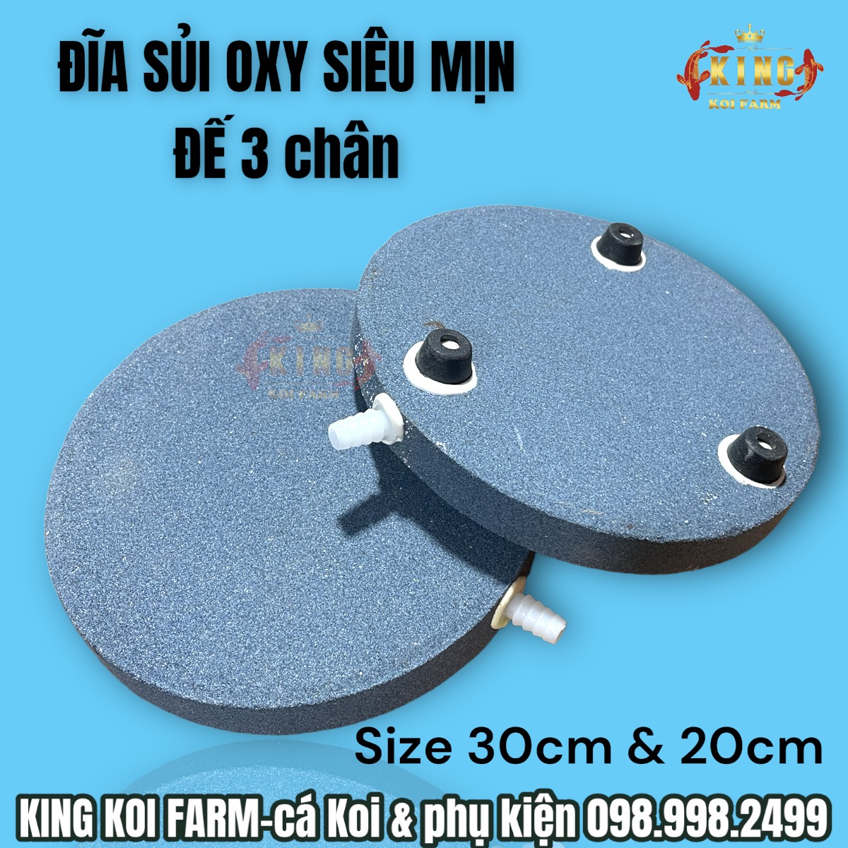 Đĩa sủi oxy Siêu mịn có đế 3 chân 20CM_30CM Đĩa sủi oxy cao cấp cho hồ cá Koi cá cảnh