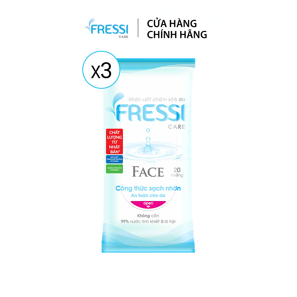 GIFT - Combo 3 khăn ướt Fressi Care FACE 20 miếng - 1809