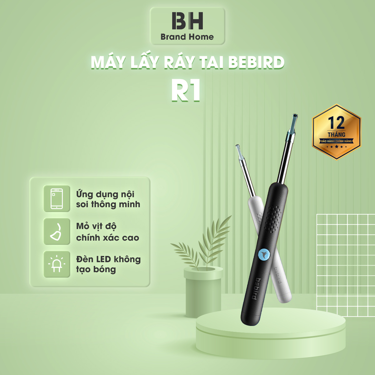 Bộ dụng cụ lấy ráy tai bebird r1 có đèn led cây lấy ráy tai có camera dụng cụ nội soi tai xiaomi