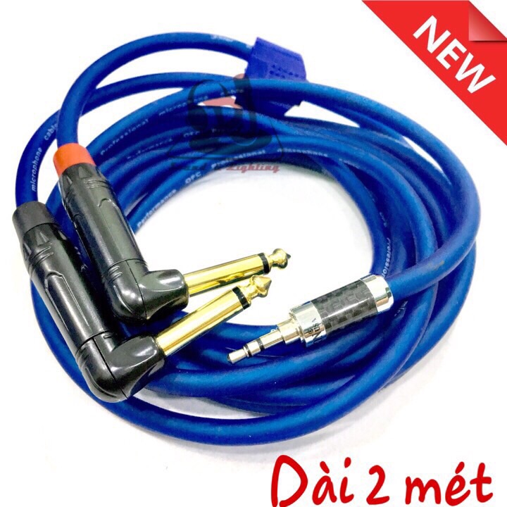 Dây tín hiệu âm thanh jack 3.5 ly ra 2 rắc 6 ly