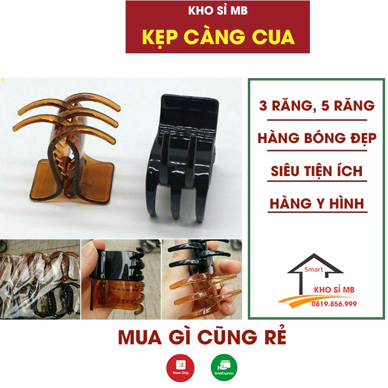 Kẹp tóc càng cua 3 răng 5 răng kiểu dáng hàn quốc màu nâu , màu đen hàng đẹp- kho sỉ mb