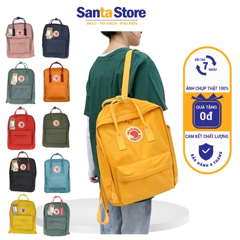 Balo nam nữ Kanken size Classic đi học thời trang ulzzang vải chống nước cao cấp Hàn Quốc SANTA STORE Ba lô cặp học sinh sinh viên xinh đẹp đựng laptop 13 14 inches, sách vở, A4, nhiều màu, nhiều ngăn giá rẻ