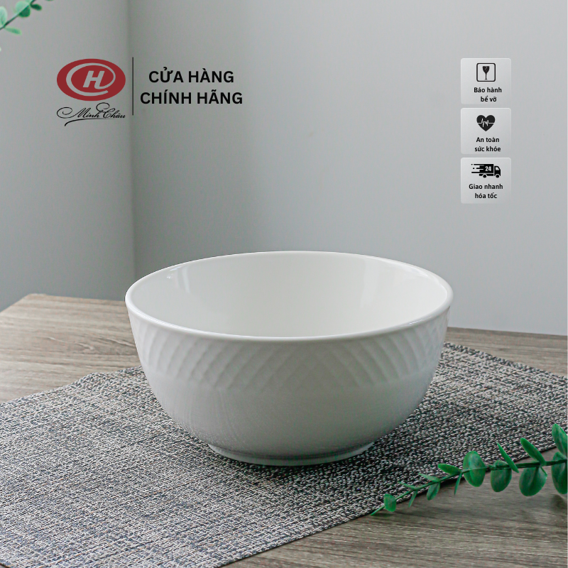 Bát Cơm Viền Sần Phong Cách Nhật Bản - Sứ Minh Châu - Vỡ 1 Đổi 1