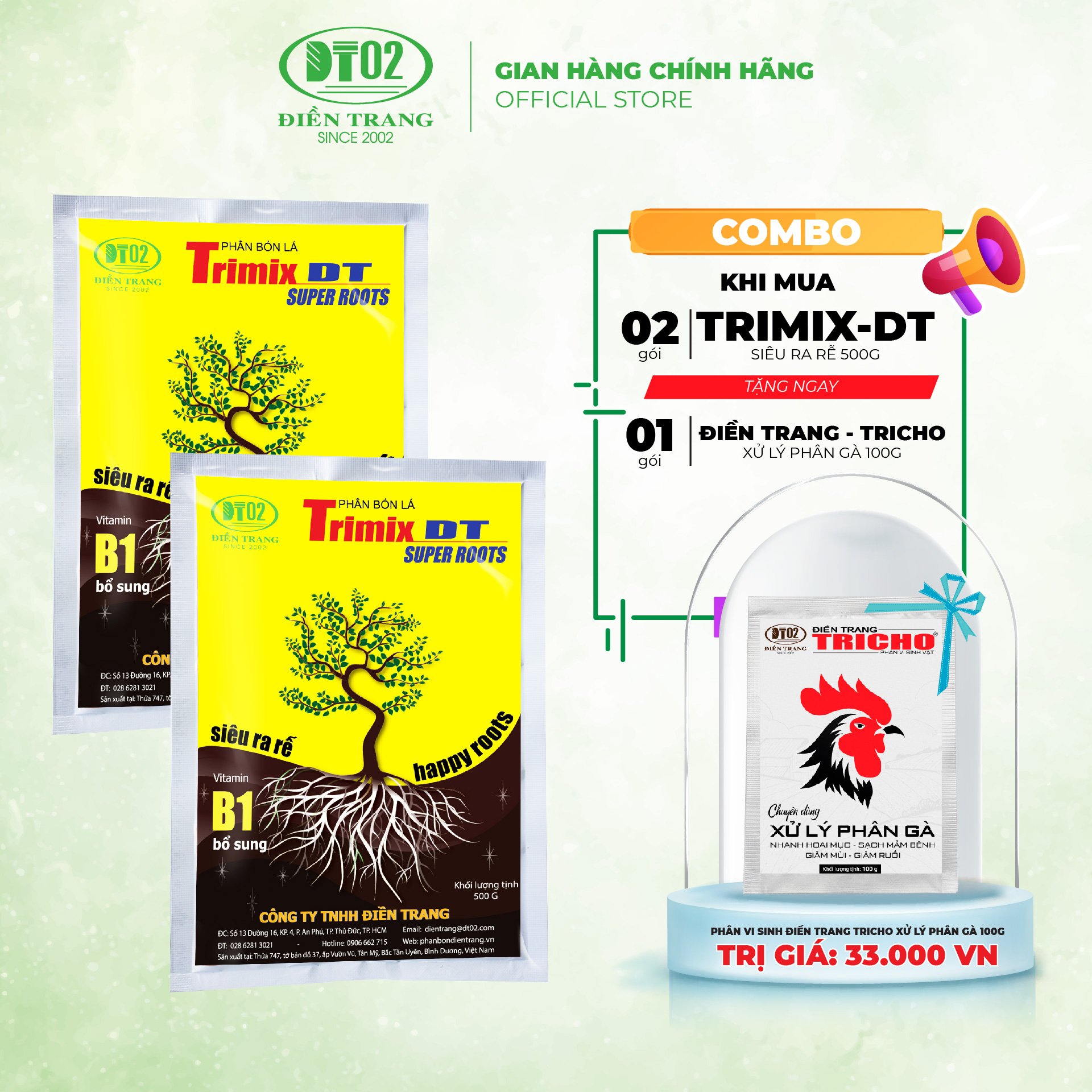Combo 2 siêu kích rễ 500g tặng men vi sinh