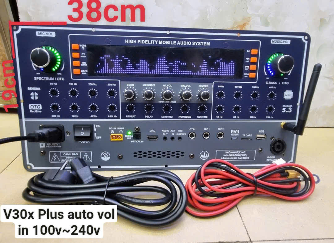MẠCH LOA KÉO V30Plus - Mạch Chỉnh Như Vang Cơ lai số - DSP Reverb - chống hú - công suất 300~500w - Nguồn Xung AC in 100~240v