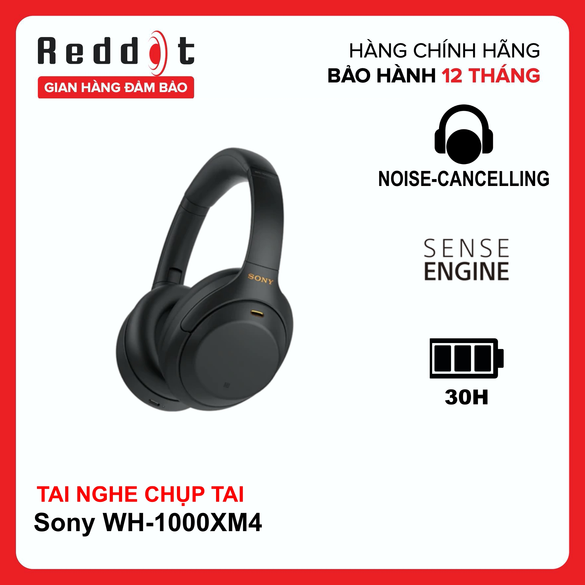 [Trả góp 0%]Tai Nghe Bluetooth Chụp Tai Sony WH-1000XM4 Hi-Res Noise Canceling - Hàng Chính Hãng - Reddot Mall
