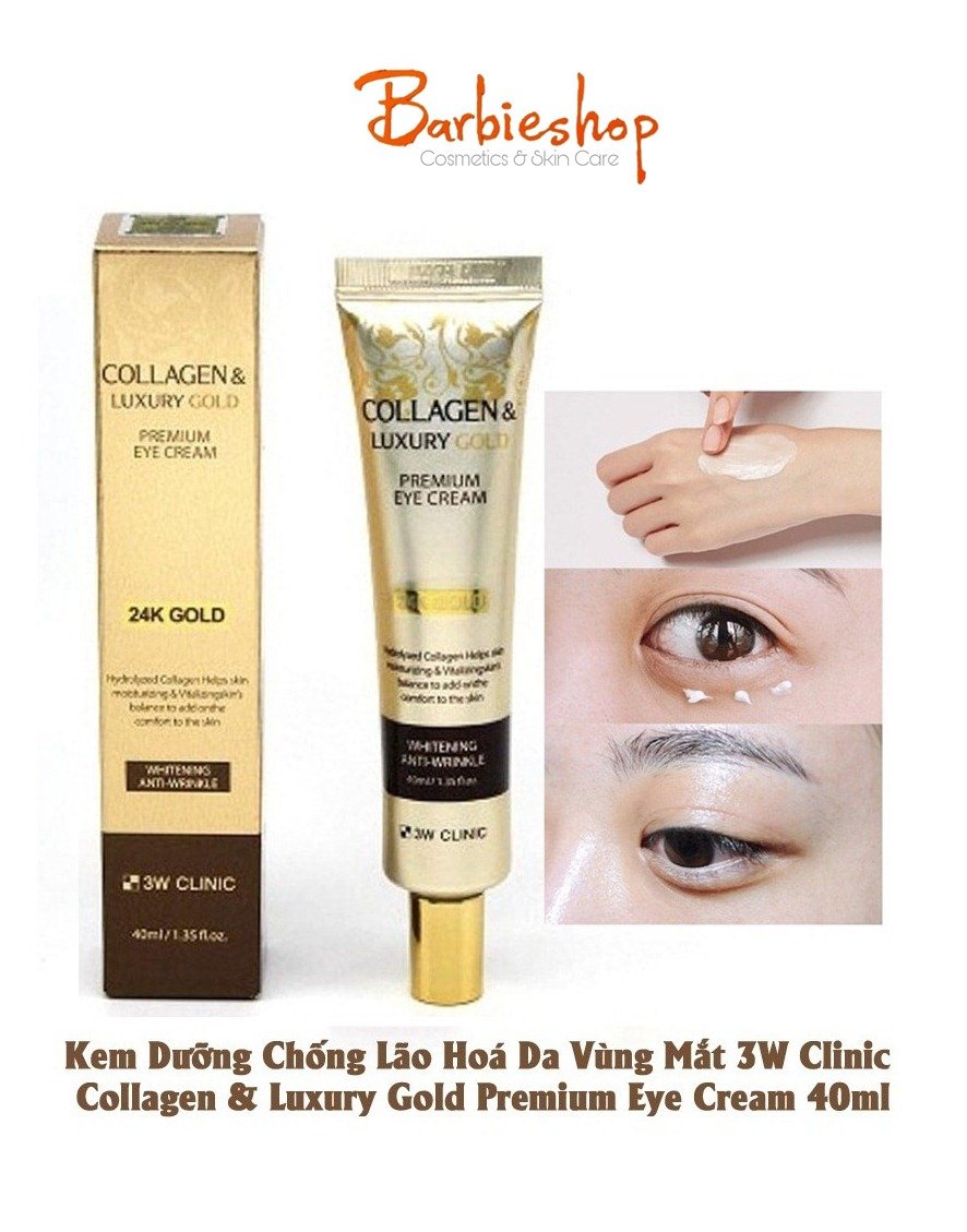 Kem Mắt 3W Clinic Collagen & Luxury Gold Dạng Tuýp