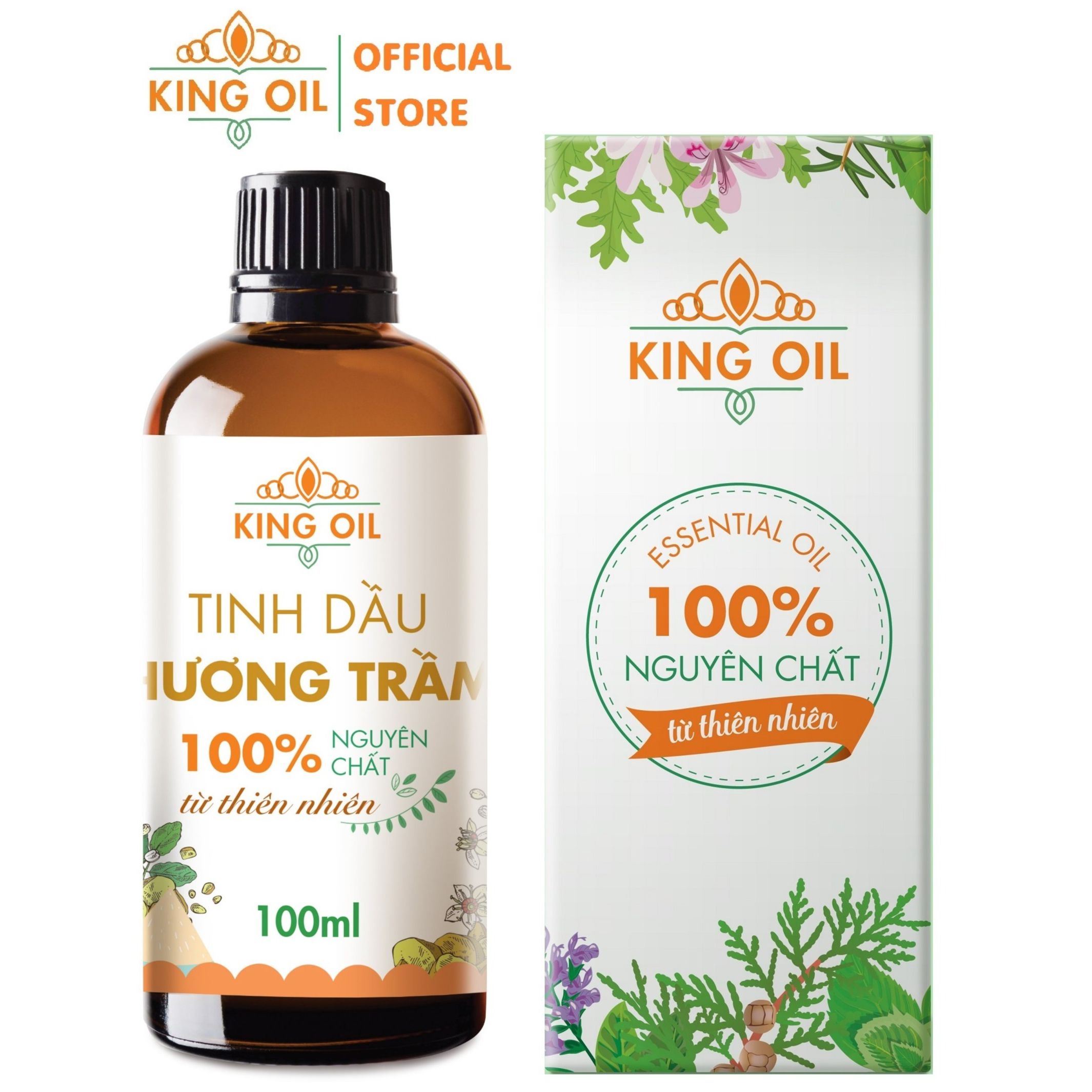 Tinh dầu Trầm Hương 100ml nguyên chất Organic từ thiên nhiên, thơm phòng, xông phòng, thư giản, đuổi muỗi, khử khuẩn, giảm stress - KingOil