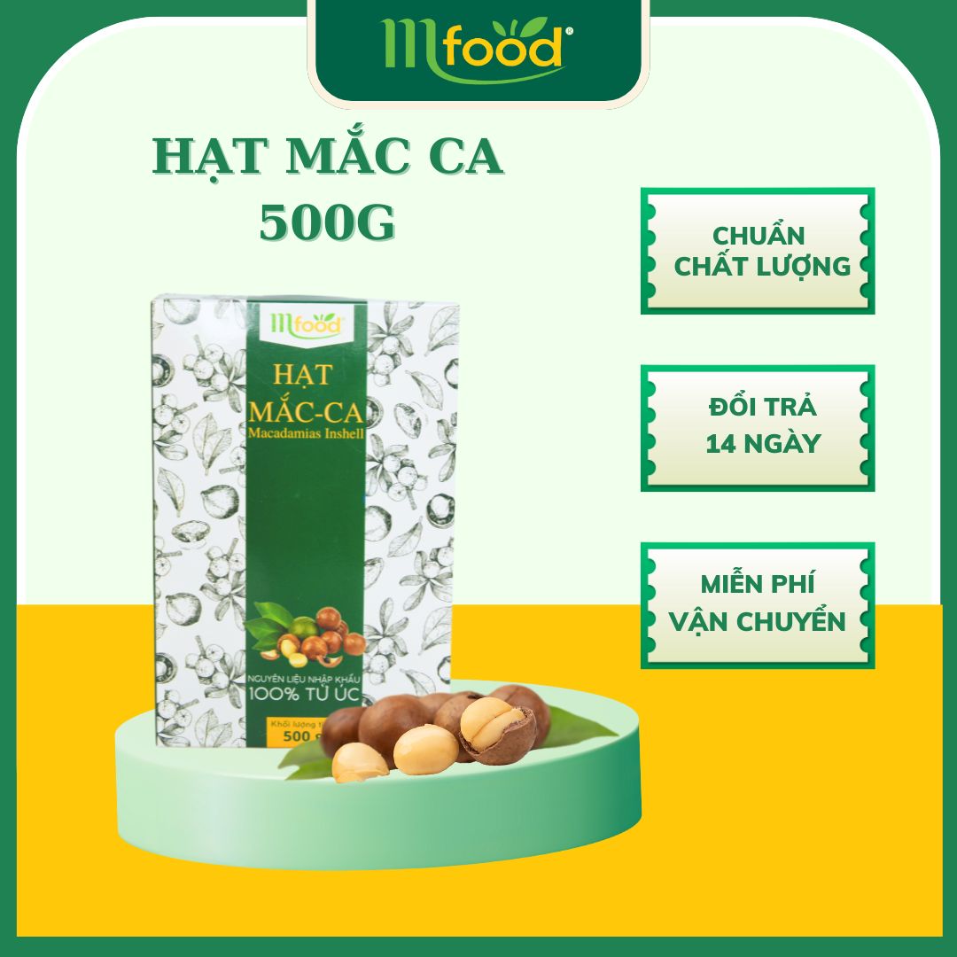 [HCM]Hạt Mắc Ca Úc Nứt Vỏ Hộp 500gr MFOOD Hộp 500gr - Tặng Kèm Đồ Khui