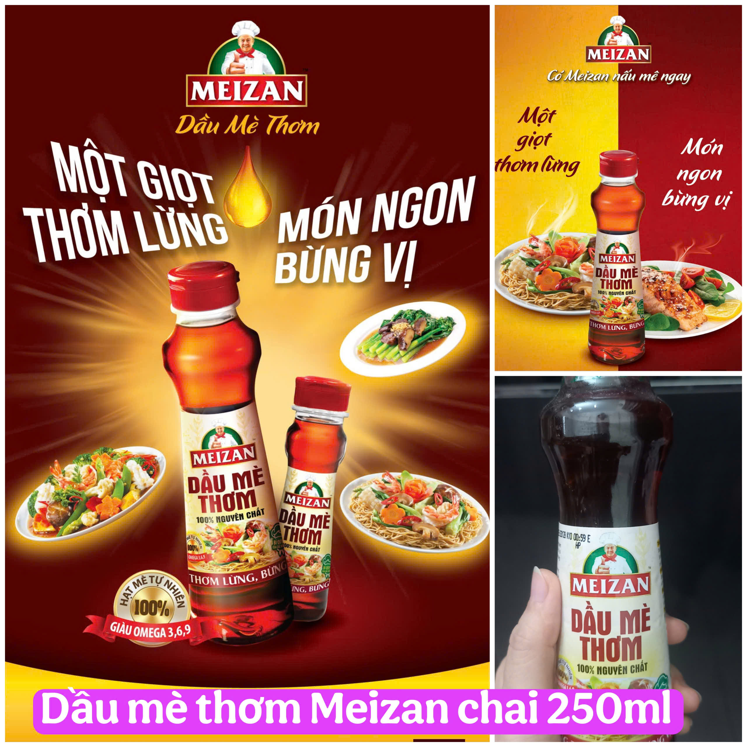 Dầu mè thơm nguyên chất thơm ngon Meizan chai 250ml