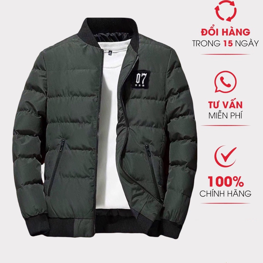 ÁO KHOÁC PHAO NAM BOMBER TRẺ TRUNG CÁ TÍNH CHẦN BÔNG 3 LỚP CỰC ẤM Rich Man MEN JK 068