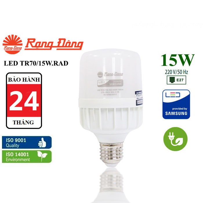 Bóng led bulb cảm biến tr70.rad/15w 6500k