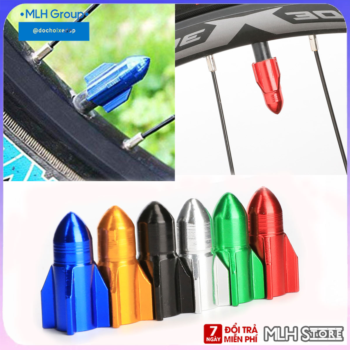 Nắp Đậy Bảo Vệ Chân Van Xe Đạp Xe Máy Ô Tô Xe Hơi Xe Tải Chụp Đậy Che Chắn Bụi Đầu Van Nhiều Màu Sắc Trang Trí Tiện Dụng MLH