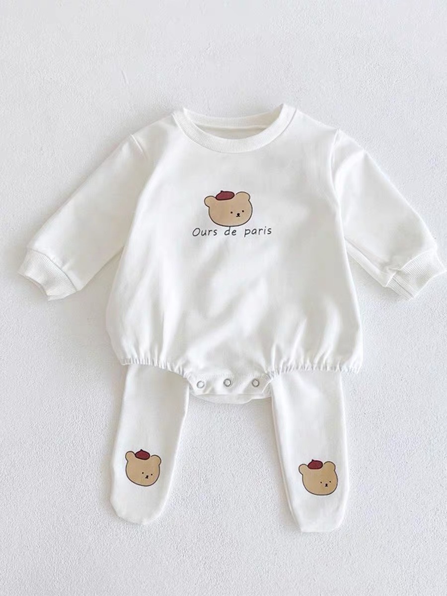 Sét body suit kèm quần tất vải cotton Pc dày mềm cho bé
