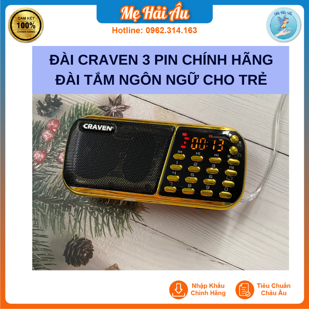 Đài tắm ngôn ngữ Craven - Loa nghe cho bé phát triển ngôn ngữ - Đồ chơi trí tuệ, đồ chơi giáo dục sớm cho bé từ sơ sinh