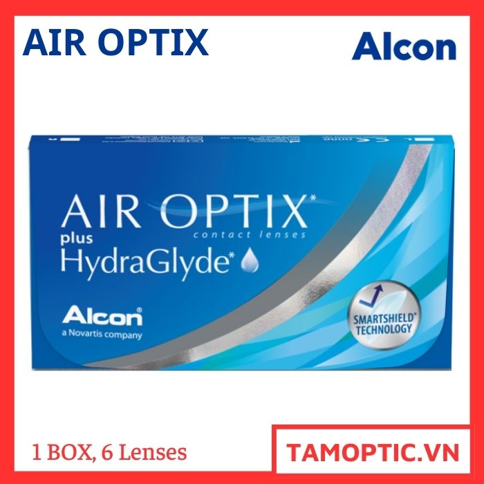 [6 lenses] KÍNH ÁP TRÒNG DÀI NGÀY ALCON AIR OPTIX Plus HydraGlyde Cibavision