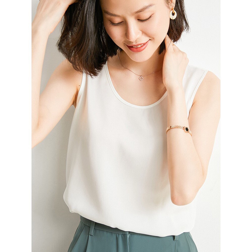 Áo sát nách nữ cổ tròn chất lụa satin 5 màu cao cấp phong cách hàn quốc mặc ở nhà đi chơi, đi tiệc