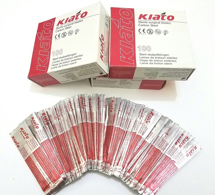 Combo 1 hộp lưỡi dao mổ kiato số 11 hộp 100 lưỡi + tặng 1 cán dao mổ số 3