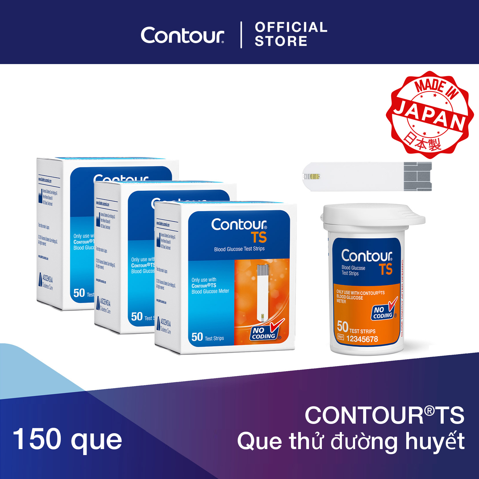 Contour®ts que thử đường huyết - 3 x 50