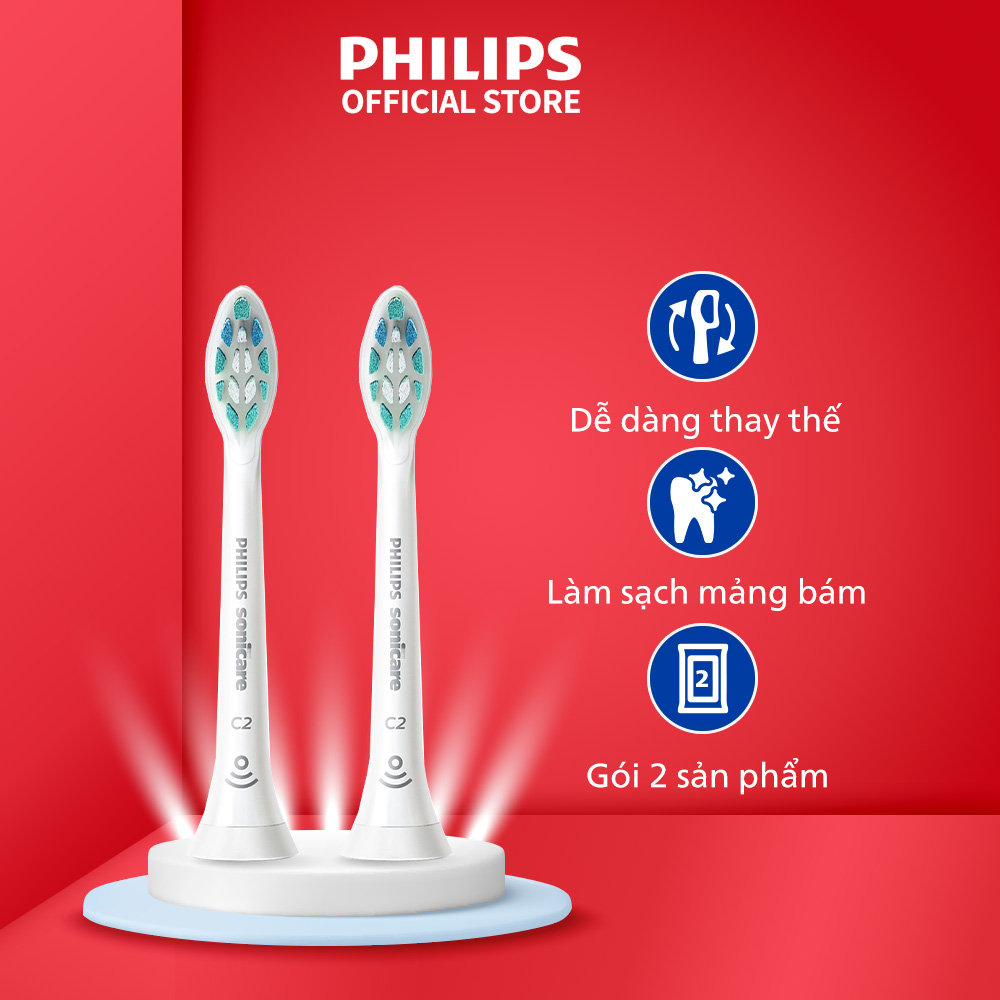 Bộ 2 Đầu Bàn Chải Điện PHILIPS C2 HX9022/28, Hỗ Trợ Làm Sạch Sâu