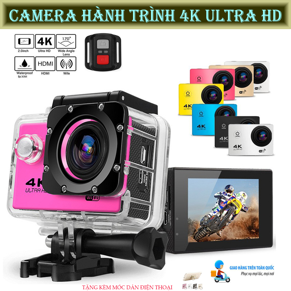 Camera Hành Trình ,Camera Hành Trình Sports 4K Ultra Hd Wifi.Độ Phân Giải 1080P Full HD.Chống Rung Lắc,Chống Nước,tặng móc dán đt.
