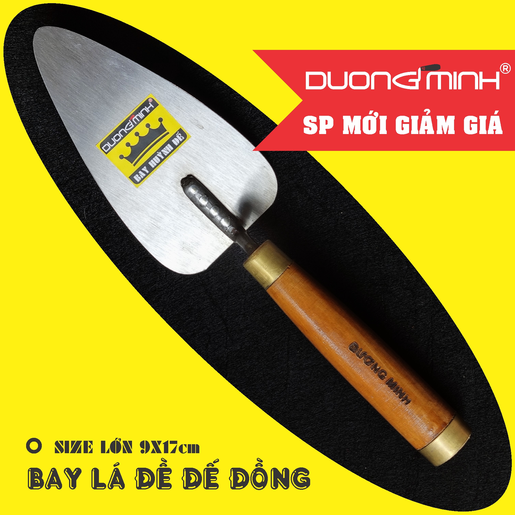 Bay Lá đề Đế đồng Dương Minh, Bay xây dựng thợ hồ thép trắng - Dụng cụ xây dựng cao cấp, làm vườn