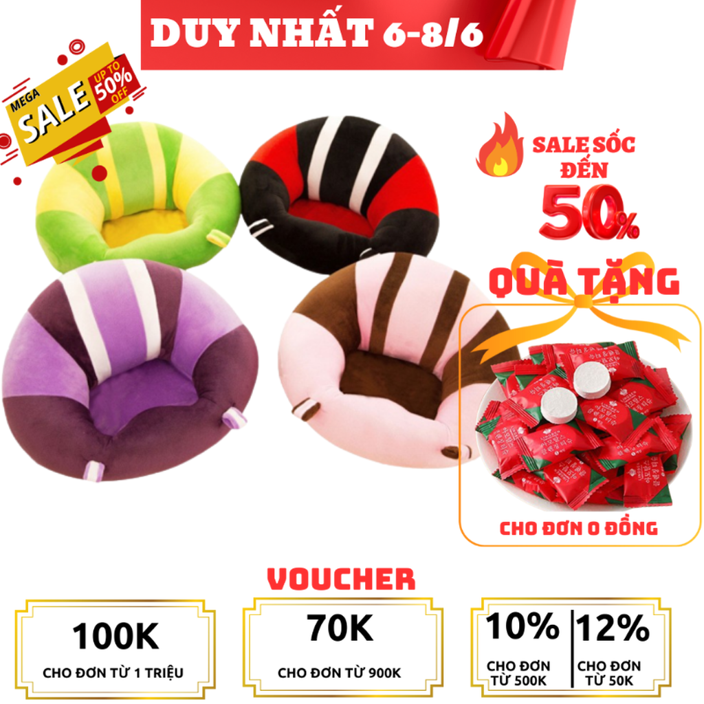 {ĐƯỢC CHỌN MÀU} Ghế Cho Bé Tập Ngồi Sofr Dễ Thương - Bé Yêu Tập Ngồi - Tạo Dáng Ngồi An Toàn - Làm Bằng Bông Gòn - Xuất Sứ Việt Nam