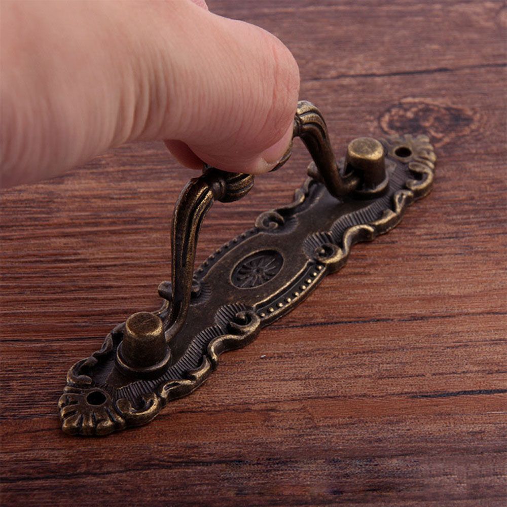 Ngăn Kéo Cửa Tay Nắm Cổ Điển Nhà Bếp Cho Đồ Nội Thất Phần Cứng Tay Nắm Tủ Hợp Kim Kẽm Hiện Đại Châu Âu Tay Nắm Tủ Bằng Đồng Kéo