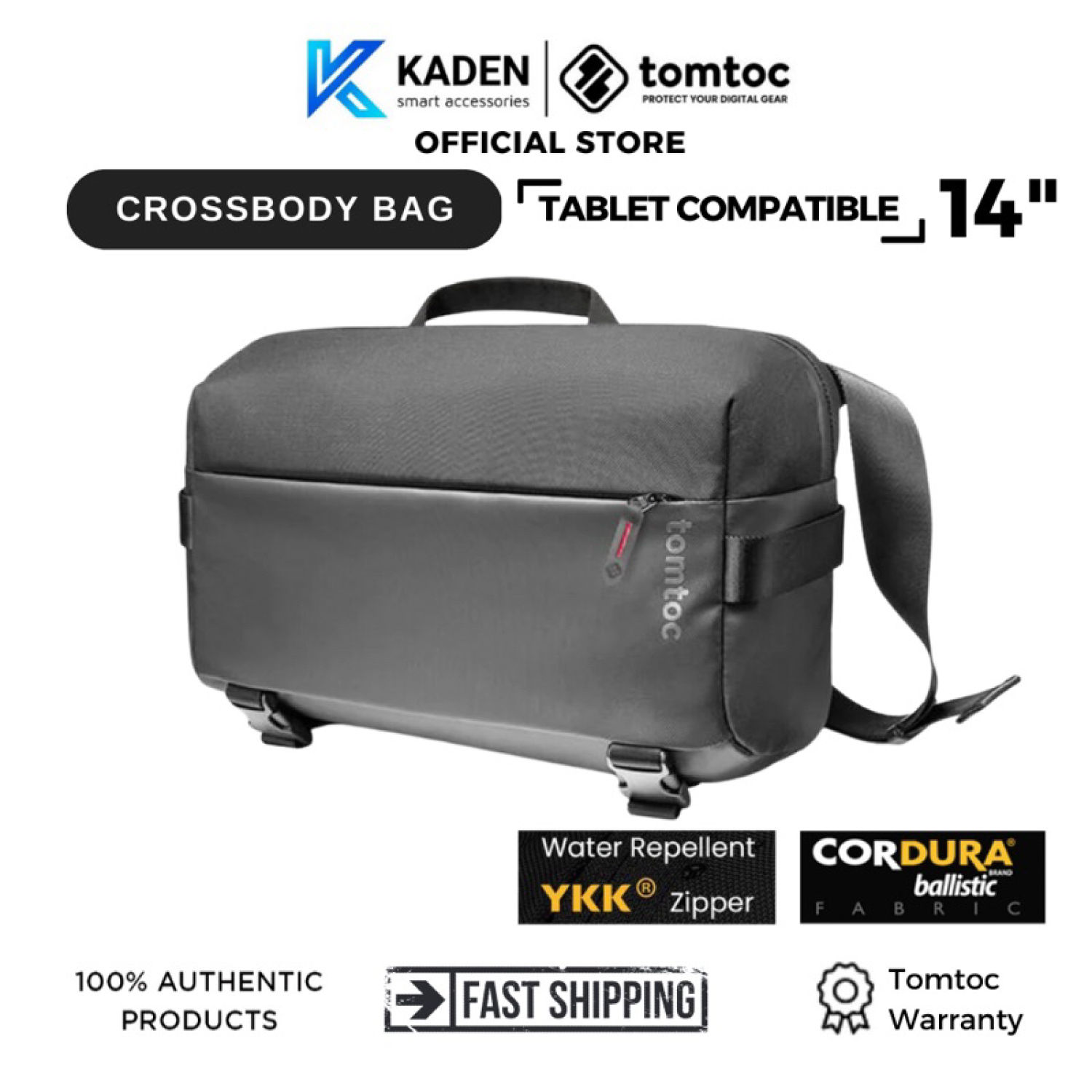 Tomtoc urban codura shoulder bag travel & work bag 13.3-14.2 TRS h02-c04d01-authentic