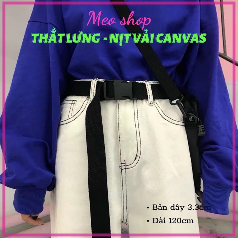 Dây nịt vải bố chốt nhựa - Thắt lưng vải Canvas khoá nhựa basic siêu xinh