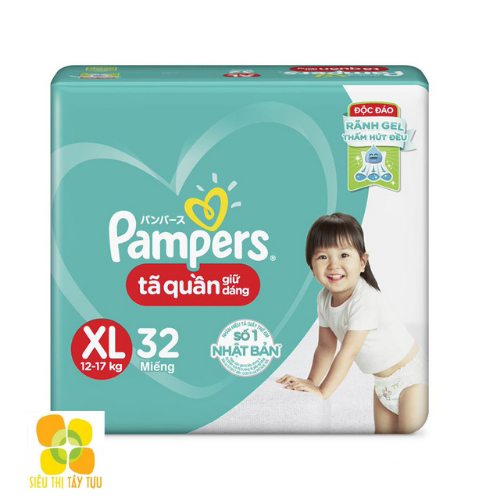 Tã bỉm quần pamper xl 32 | siêu thị tây tựu