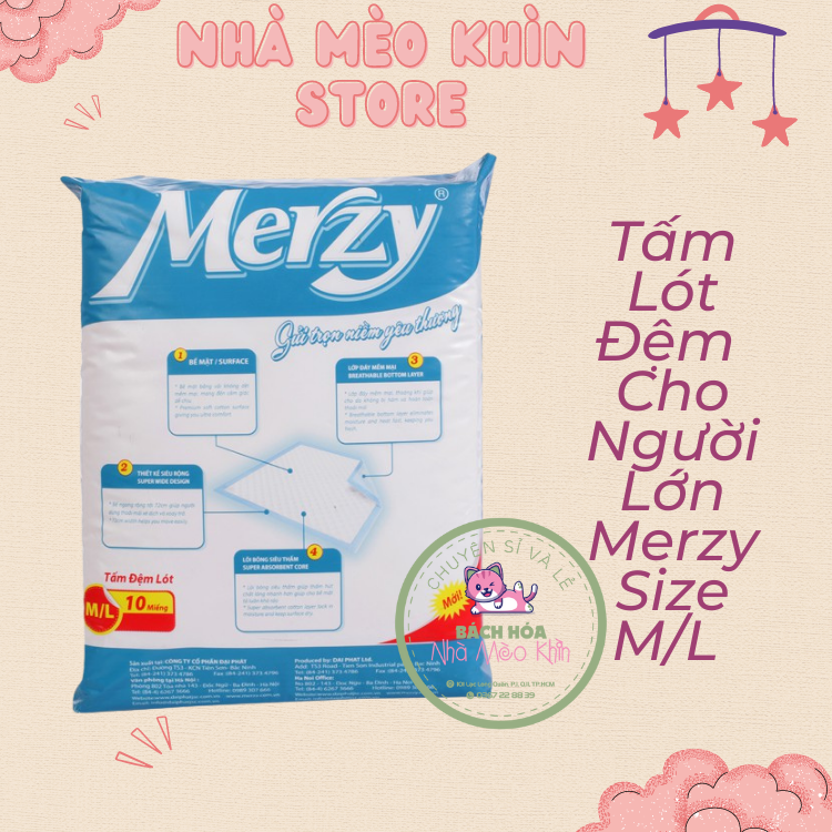 10 miếng tấm lót đệm lót cho người lớn Merzy size M/L