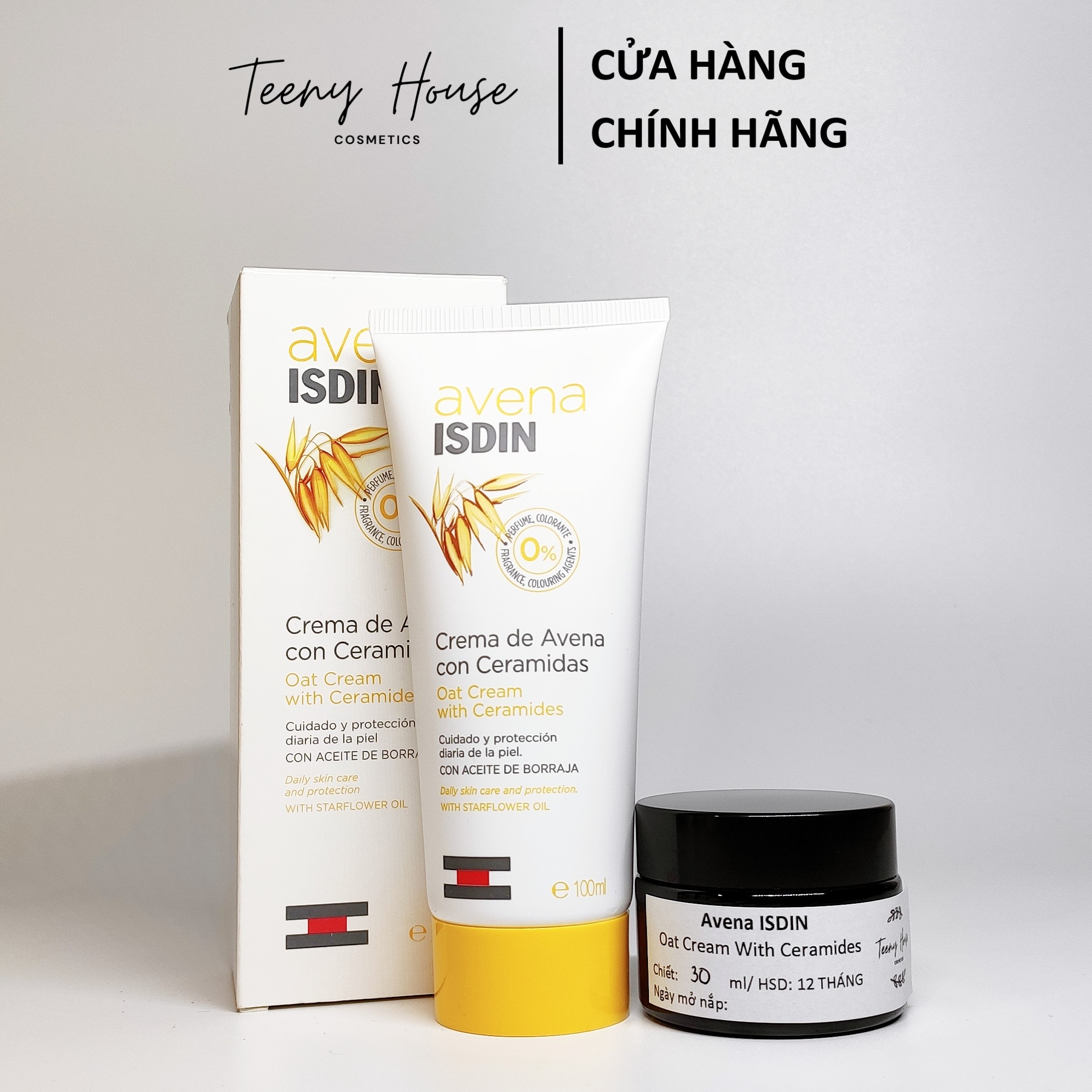 Kem dưỡng cho da cần phục hồi avena isdin oat cream with ceramides