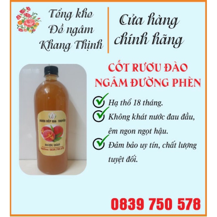 Rươu Đào 1 lít. êm thơm ngon ngọt hậu.uy tín.chất lượng.