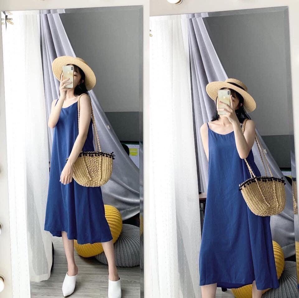 [HCM]Đầm suông chéo lưng dễ thương